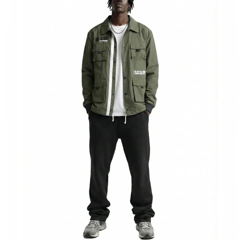 ANAS Men's premium crispy nylon long sleeve coach jacket